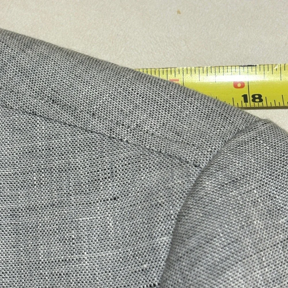 Baird McNutt Murano Men Linen Slim‎ Fit Blazer Jacket Sz L Gray Summer Wedding